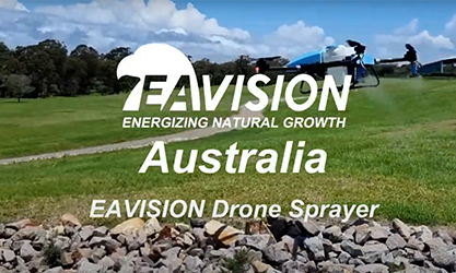 Demonstração de voo do pulverizador de drone EAVISION na Austrália